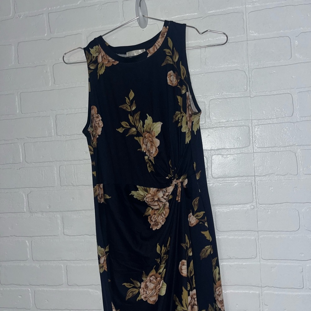 Nine Britton Midi Dress Abigail Brushed Knit Rose Side Ruched Sheath Wrap MED - Picture 2 of 4